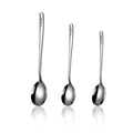 304 Stainless Steel Korean-Style Long-Handle Spoon - Thickened Mirror-Polished Mixing Spoon for Coffee, Desserts & Soup, Home Use Set